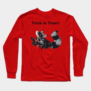 Double Masked Trick or Treater (With Text) Long Sleeve T-Shirt